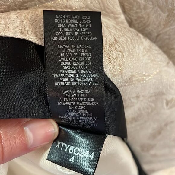 BCBG Paris Gold with black trim cocktail mini dress - Picture 10 of 10